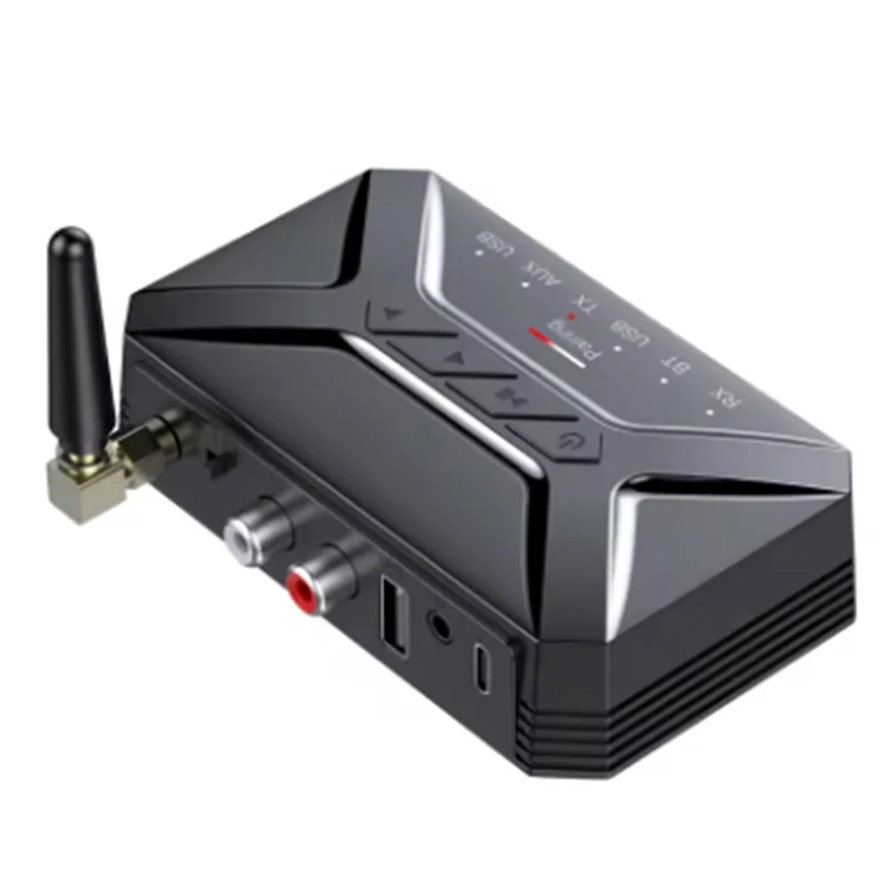 -محول صوت BOFF 3.5 مم AUX USB Bluetooth 5.0، وجهاز إرسال 40 مترًا، وتقنية لاسلكية عالية الدقة منخفضة الكمون