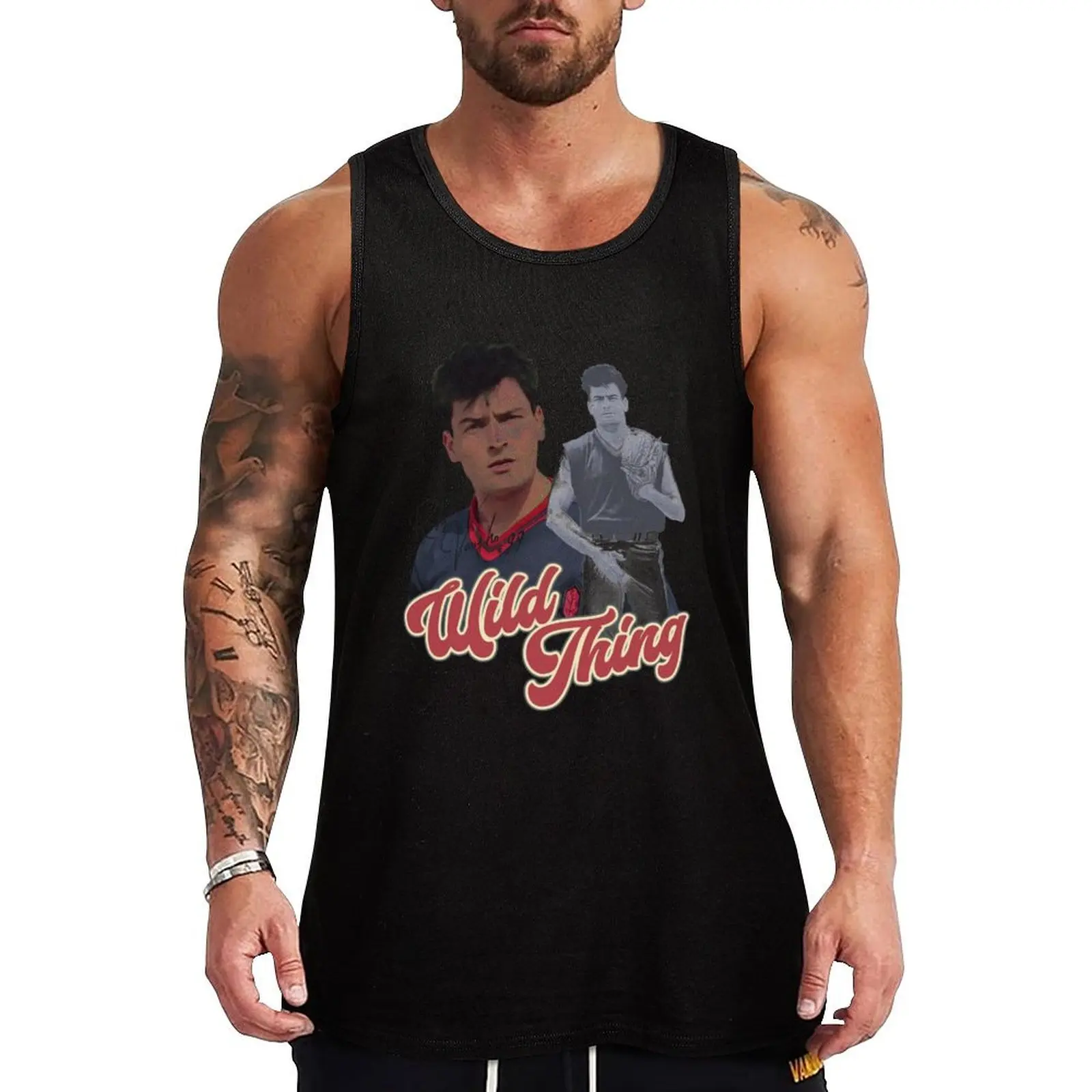 Ricky 'Wild Thing' Vaughn Tank Top t-shirt for man bodybuilding for men Gym t-shirt man vests for men