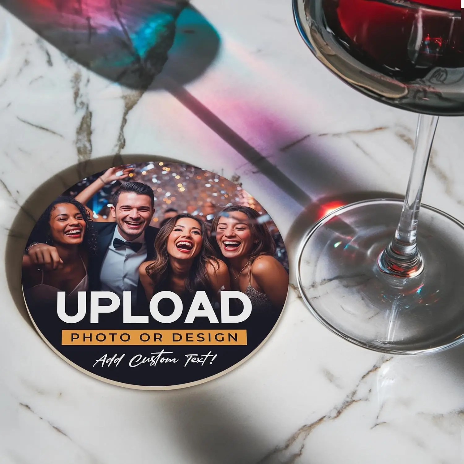Personalized Drink Coasters, Custom Cardboard Coasters with Photo and Text, Design Your Own Coaster for Events, Parties, Bars