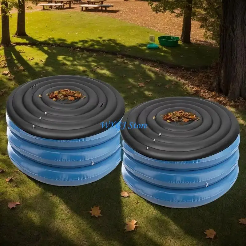 

37JE Inflatable Hot Tub Cover Round Lid with Handle Outdoor Protections Thermal Hot Tub Cover Protector for Bathroom