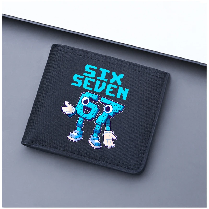 Funny Six Seven Cute Adult Nylon Wallets Student Cartoon 67 Number Printed Coin Purse Multi-purpose Wallet Folded Card Holder
