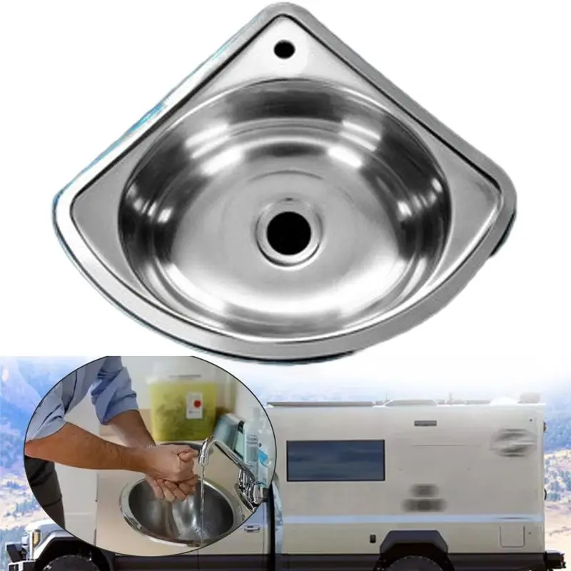 A82M-Rv Kitchen Sink Bathroom Basins Vegetable Motorhome Steel Bar Small Single Drop Bowl Corner Tub