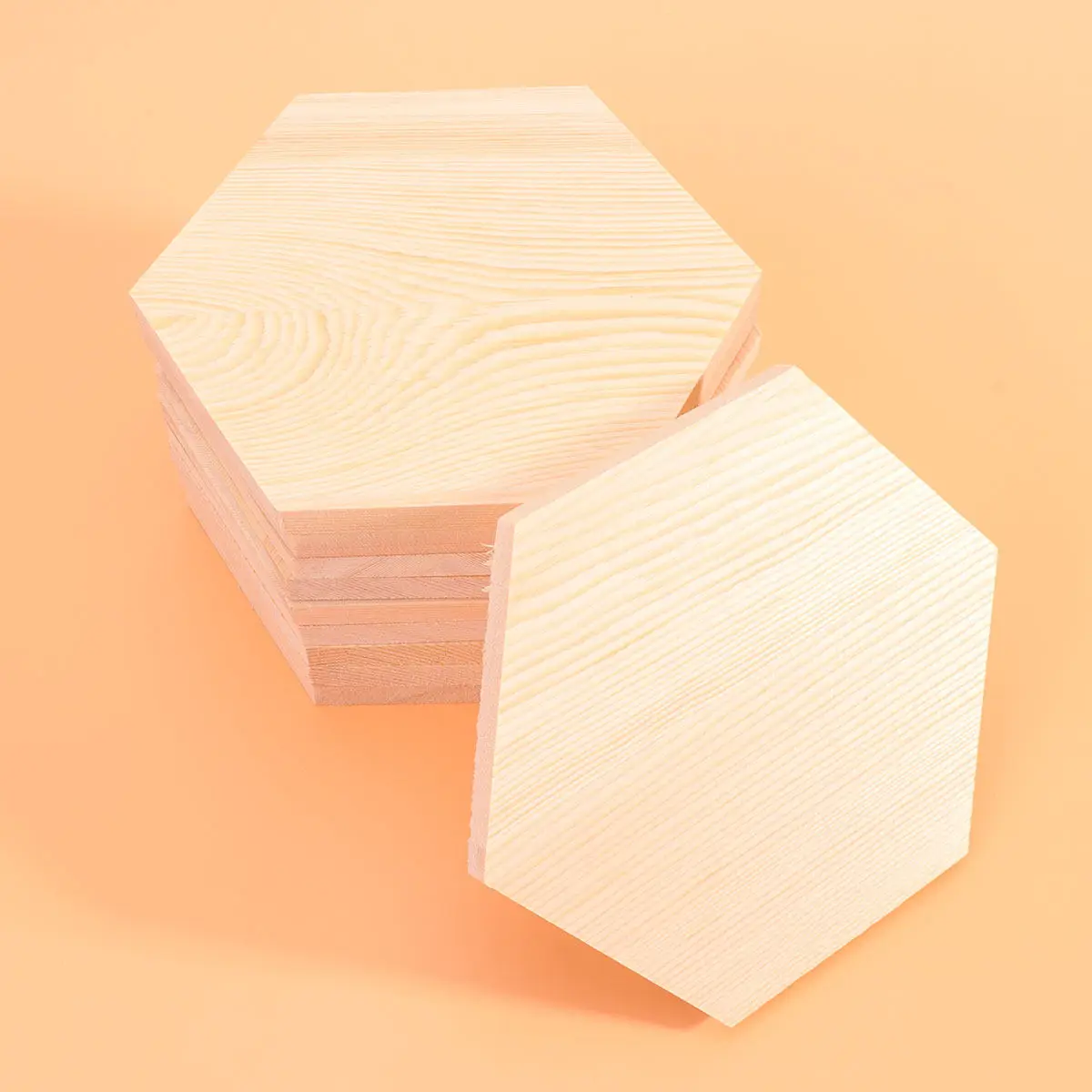 

10 шт. деревянных блоков-полигонов, шестигранные цельные доски, размер 5, фигурные деревянные плашки для поделок, рукоделия и деревообработки