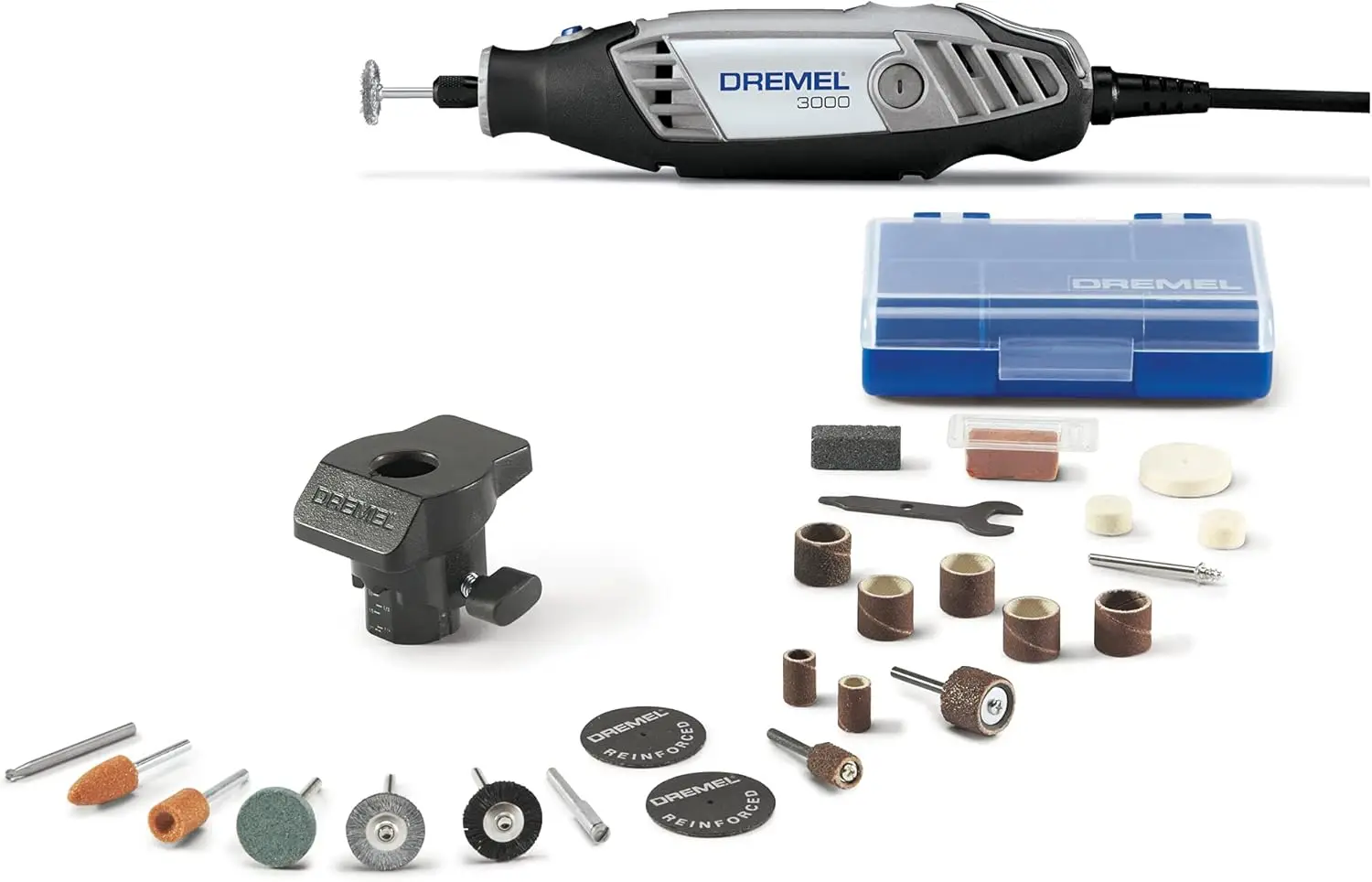 

3000-1/24 Variable Speed Rotary Tool Kit - 1 Attachment & 24 Accessories - Ideal for Cutting, Sanding, Grinding, Polishing