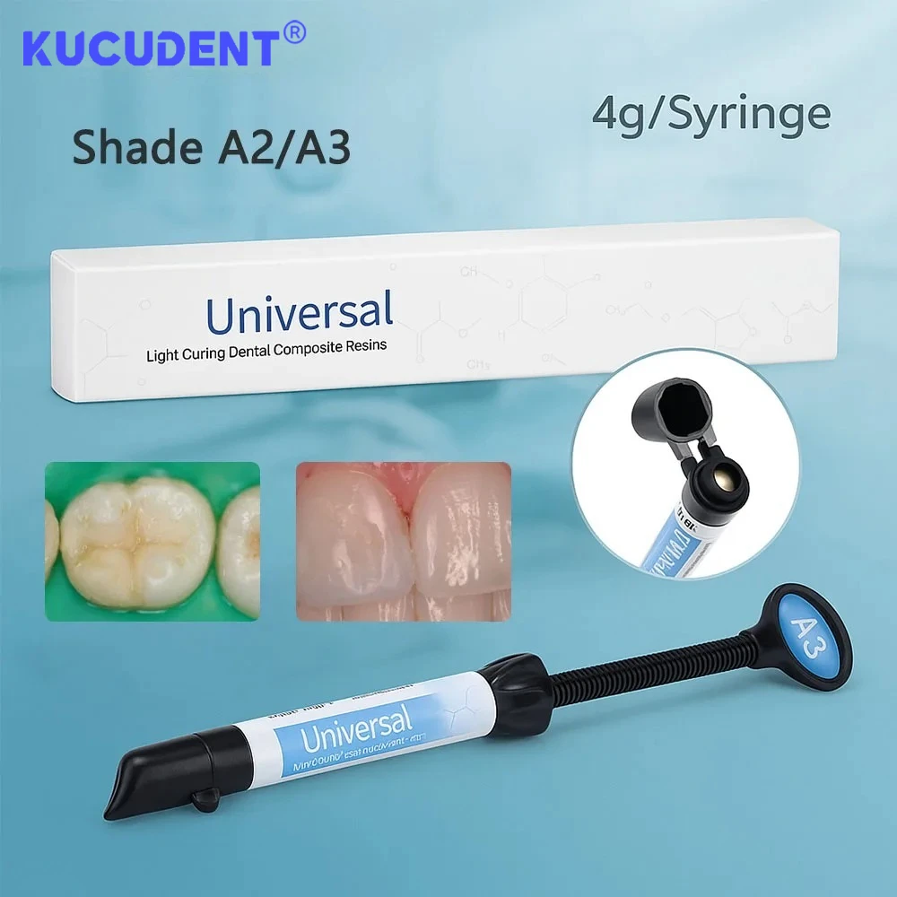 Dental Light Cure Resin Adhesive Kit Composite Bonding Shade A2 A3 Acid Etching Gel Universal Restoration Materials for Clinics