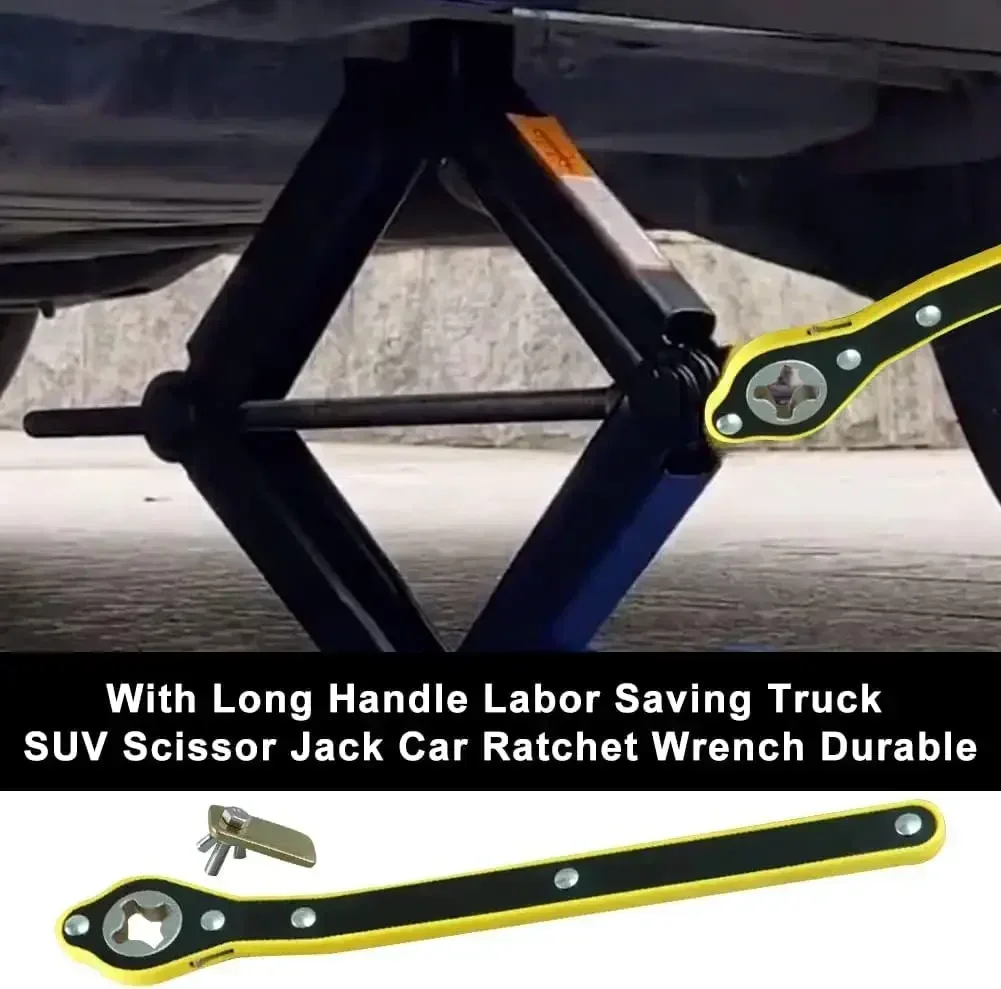 

Labor-Saving Jack Ratchet Wrench, Universal Scissor Jack Lift Speed Handle, Garage Tire Wheel Lug Wrench, Dual-Purpose Car Spare