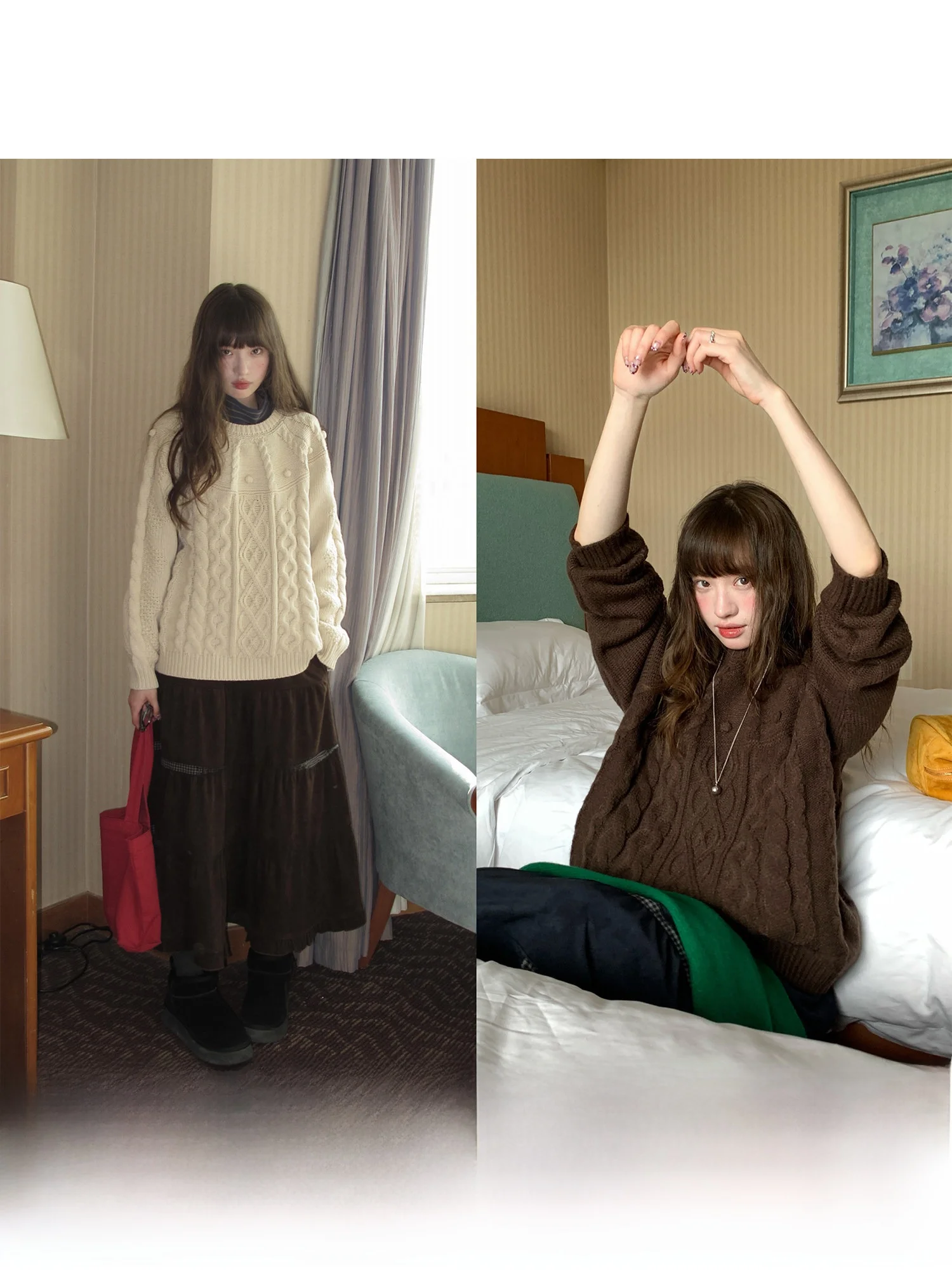 

RAINY Winter Heavyweight Knit Sweater Women's round Ne Overhead Soft Long Sve Warm Casual Faion Pure Color Knitted irt