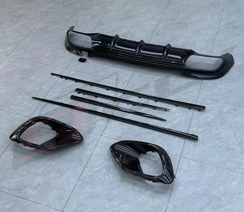 

op-quality Dry Carbon Upgrades for 2021-2023 Benz W223 S63 - Lip, Fog Lamp Frame, Diffuser, Side Skirt