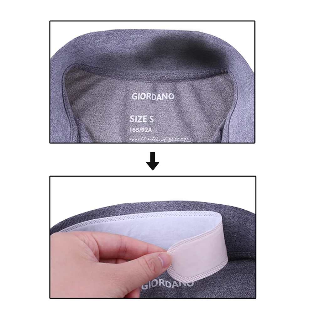 

10Pcs Neck Sweat Pad Disposable Collar Sweat Pads Strong Adhesive Breathable Pads Absorb Perspiration Prevent Wet Stains