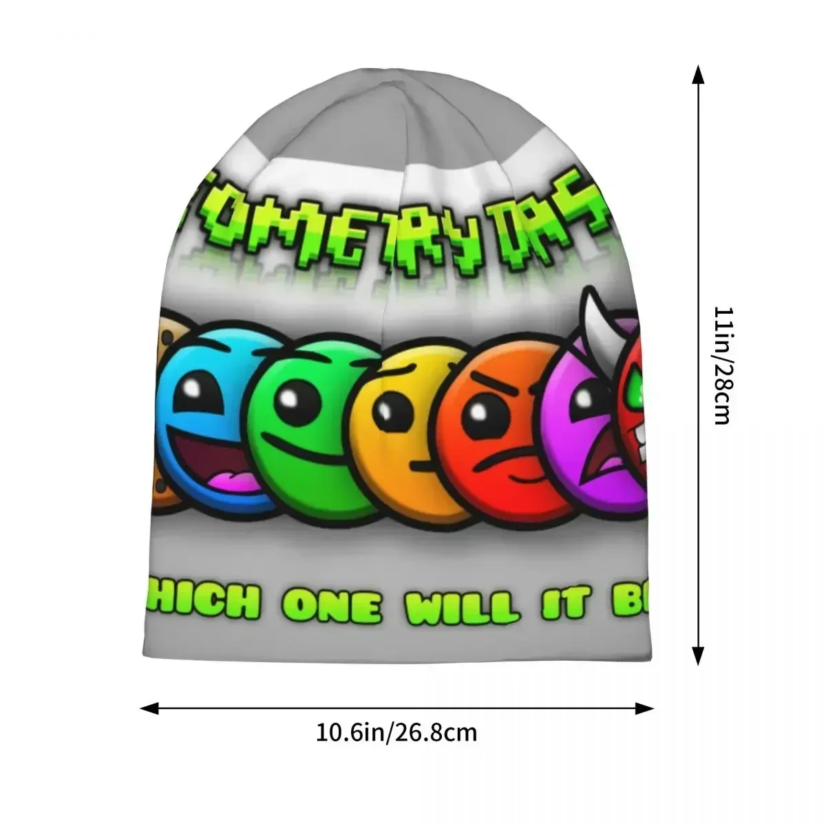 Video Game Geometry Dash Warm Knitted Cap Hip Hop Bonnet Hat Autumn Winter Outdoor Beanies Hats for Unisex Adult