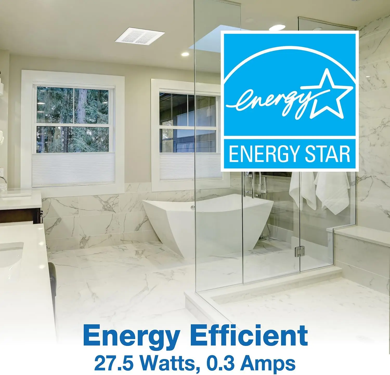 Frak100 Energy Star Qualified Fire-Rated Quiet Exhaust Bath Fan With 100-Cfm And 1.5-Sones, White Finish