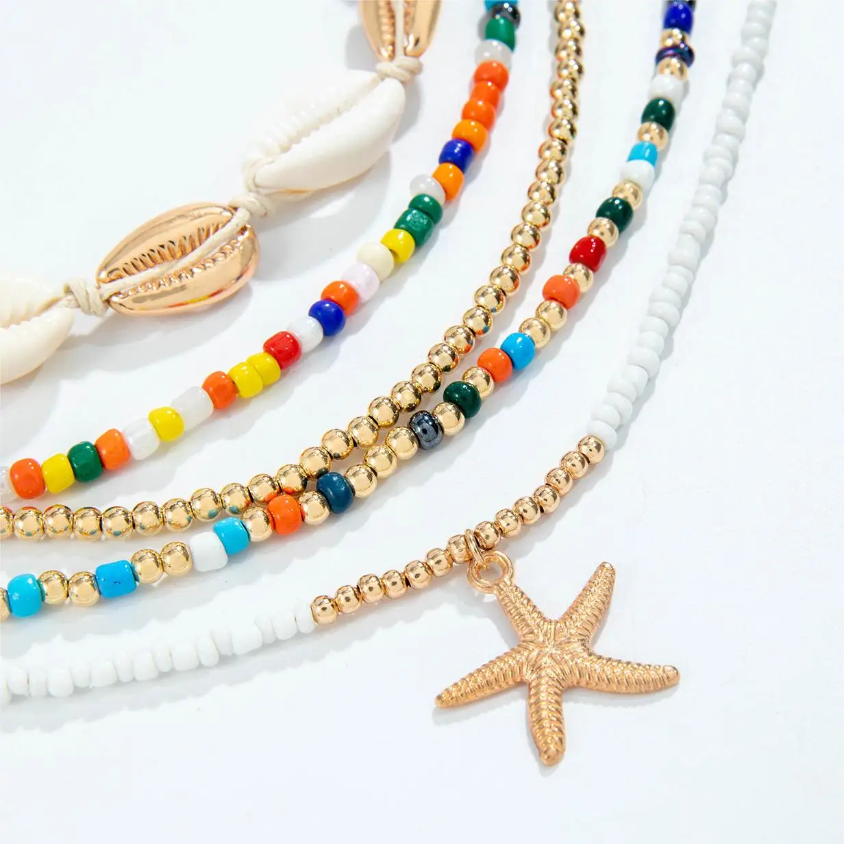 docona Bohemia Shell Starfish Pendant Necklace for Women Sand Beach Measle Chains Necklaces Jewelry Party Girls ожерелье 25134