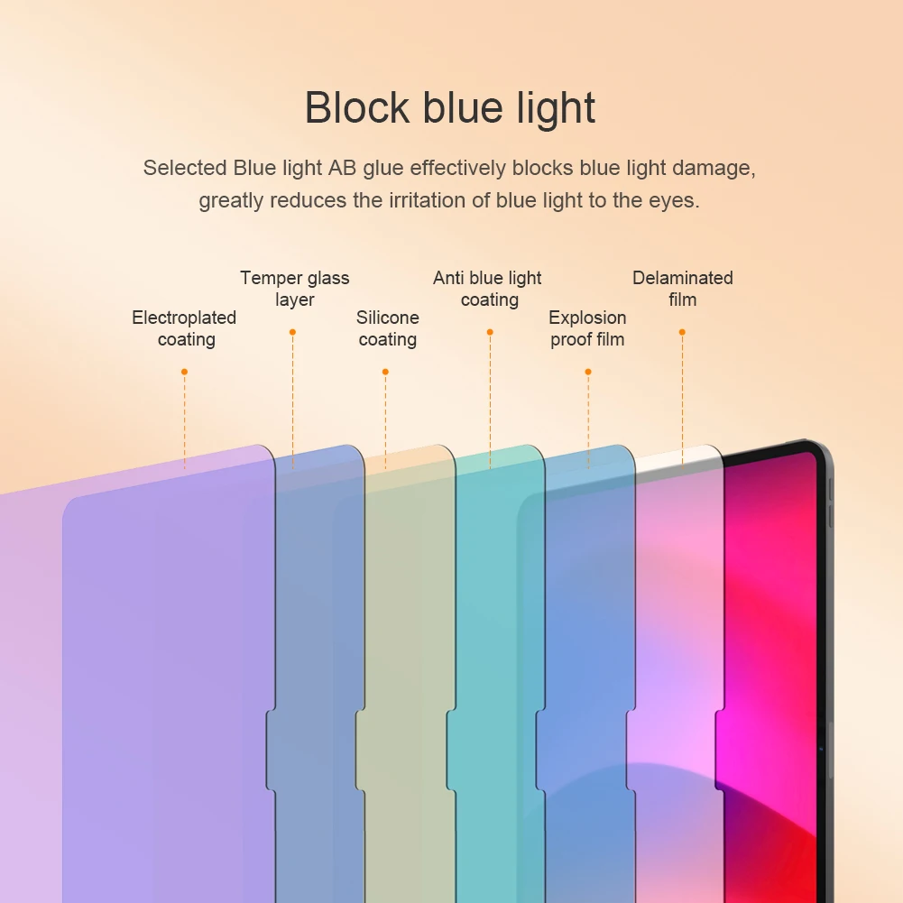 for Apple iPad Air 13 2024 2025 Nillkin V+ Anti Blue Light Ultra-Thin Tempered Glass Screen Protector for iPad Pro 13 2024 2025