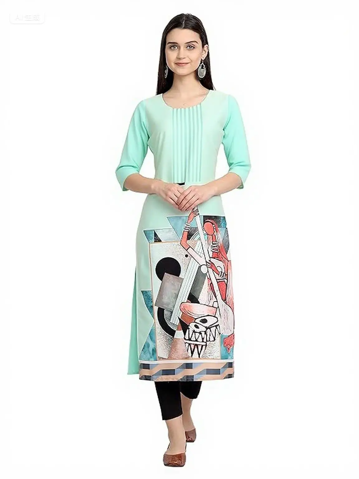 مسلم كورت زهور المرأة موضة مريحة النمط الوطني مستقيم العرقية فيستدوس شق تنحنح الببغاء ثلاثية الأبعاد طباعة عباية تركية #2