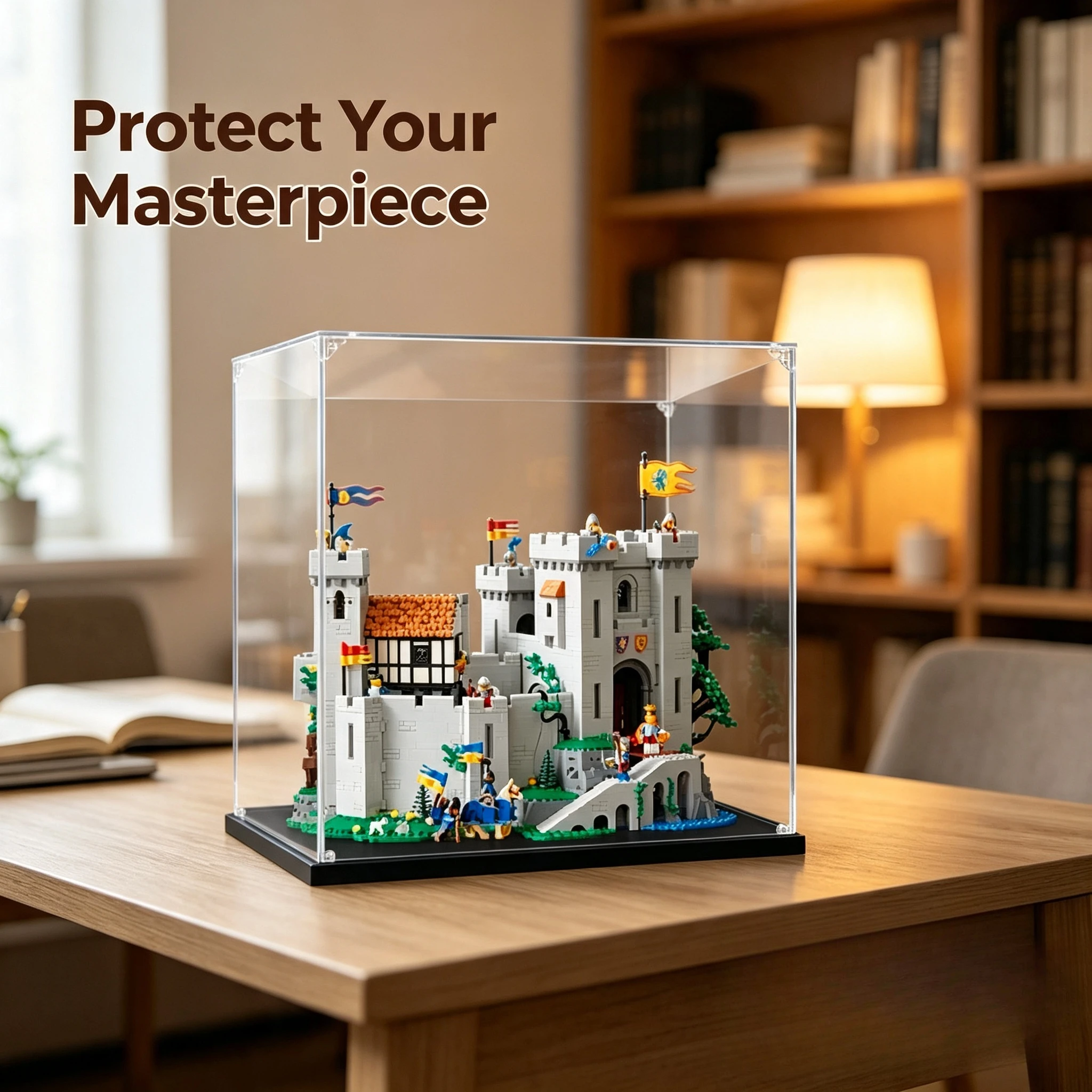 Acrylic Clear Display Case For Lego 10305 Lion Knights' Castle, Dust‑Proof Showcase Storage Box For Building Block Model
