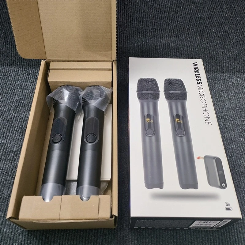 Wireless Microphone Set One to Two, Dual Channel Handheld Mic for Singing and Karaoke Performance