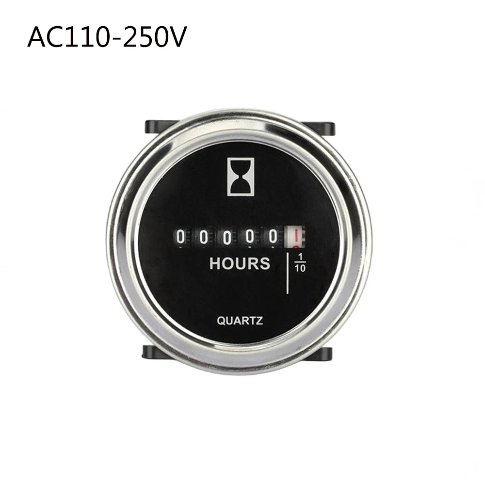 Hour Meter SH‑1 Mechanical Quartz Round Panel Mount Timer AC/DC6‑80V AC100‑250V Dust-proof High Precision Hour Counter