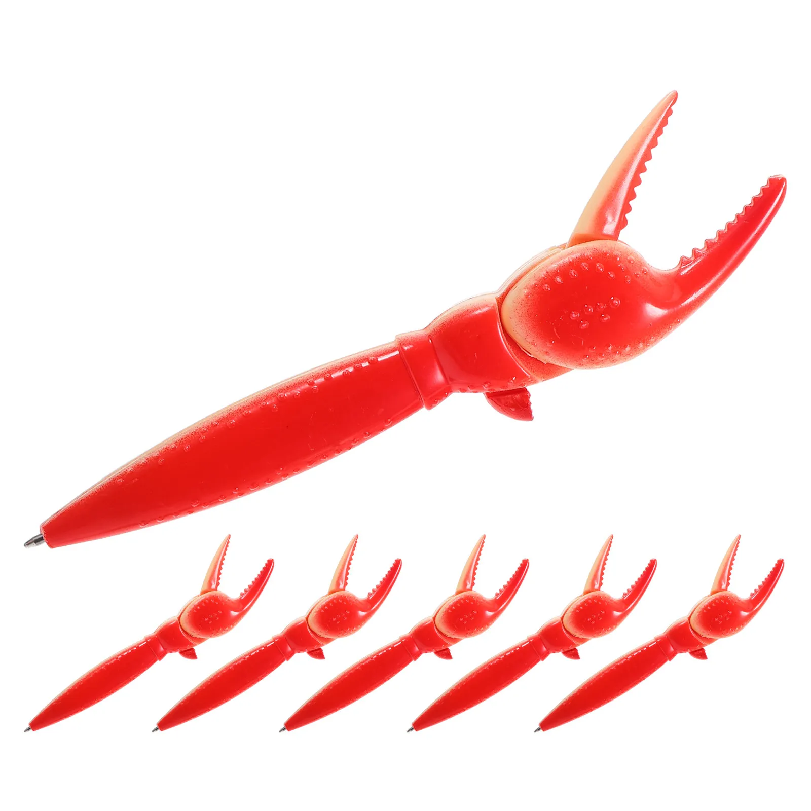

6Pcs Crab Ballpoint Pens Black Ink Creative Claw Shape Smooth Writing Tools School Supplies Classroom Prizes Party Favor Ocean