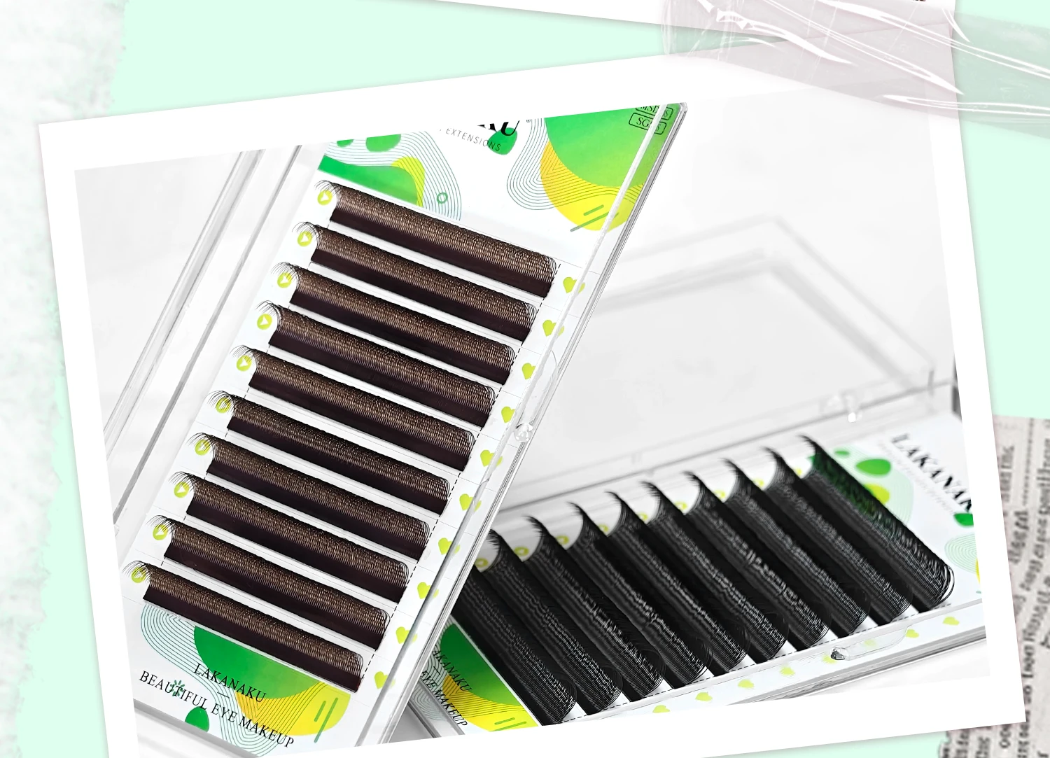 LAKANAKU 2D UU Technologie Fasern Wimpern Großhandel Form U YY Cilios Para Extensión De Volume Make-up Doppelspitzen-Wimpern YY Fio U – Detail 11