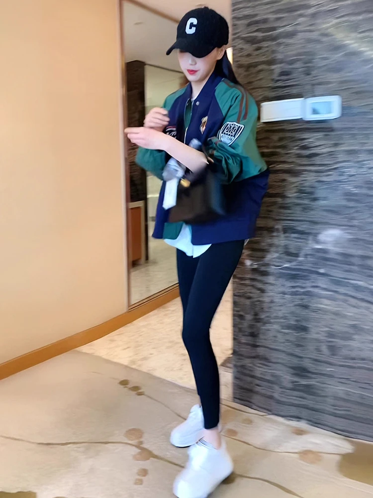 트렌디한 야구 재킷 여성용 봄 가을 2026 신상 하이 스트리트 스포츠 아우터웨어 패치워크 출퇴근 스타일 롱...