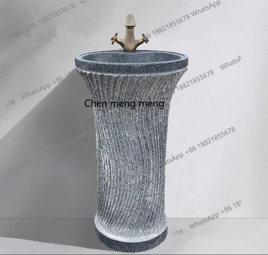 

Outdoor wash basin courtyard stone column basin balcony integrated wash basin bathroom washbasin