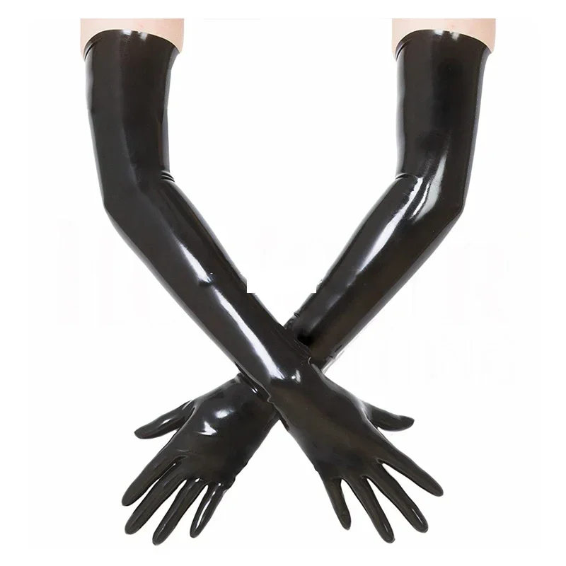 

Seamless Latex Black Red Long Sexy Rubber Gloves For Women Cosplay Costumes MN1