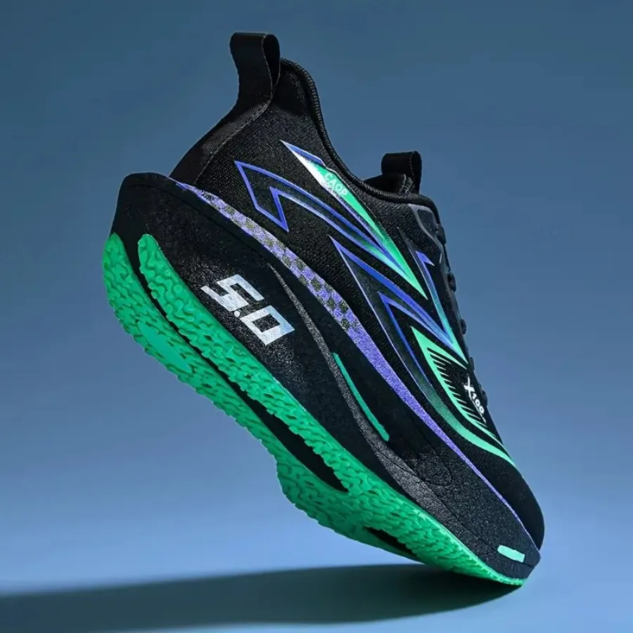 

Мужские дышащие кроссовки больших размеров с противоскользящей подошвой, флуоресцентной подошвой и технологией MD Sole - низкие спортивные кроссовки для бега Su