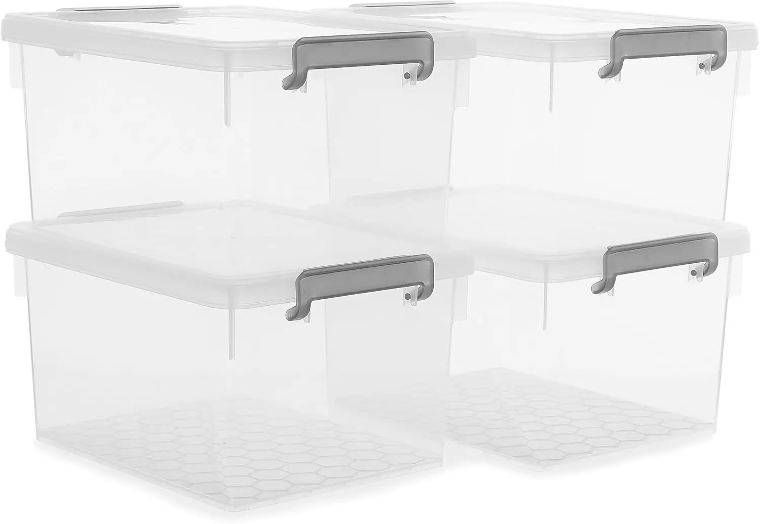 

22.2 Qt. Plastic Storage Bins with Lids Large Stackable Storage Containers for Organizing Clear Durable Storage Box, 4 Pack