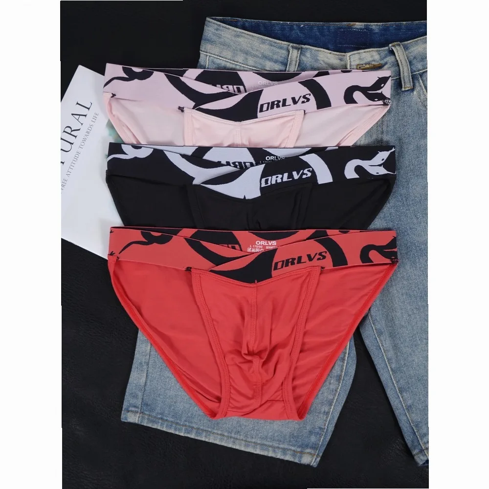 3 Pack Men's Modal Briefs U Convex Pouch Soft Breathable Underwear Elastic Waistband Skin-Friendly Boxer Shorts