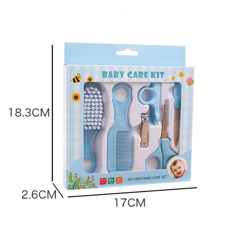 Baby Care 6 6-piece set Easy to carry brush set Baby nail clippers set