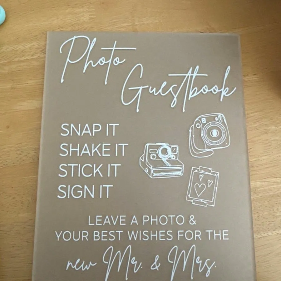 Wedding Photo Guest Book Photobooth Guestbook Sign Polaroid Picture Guestbook Sign In Acrylic Signage for Ceremony and Reception