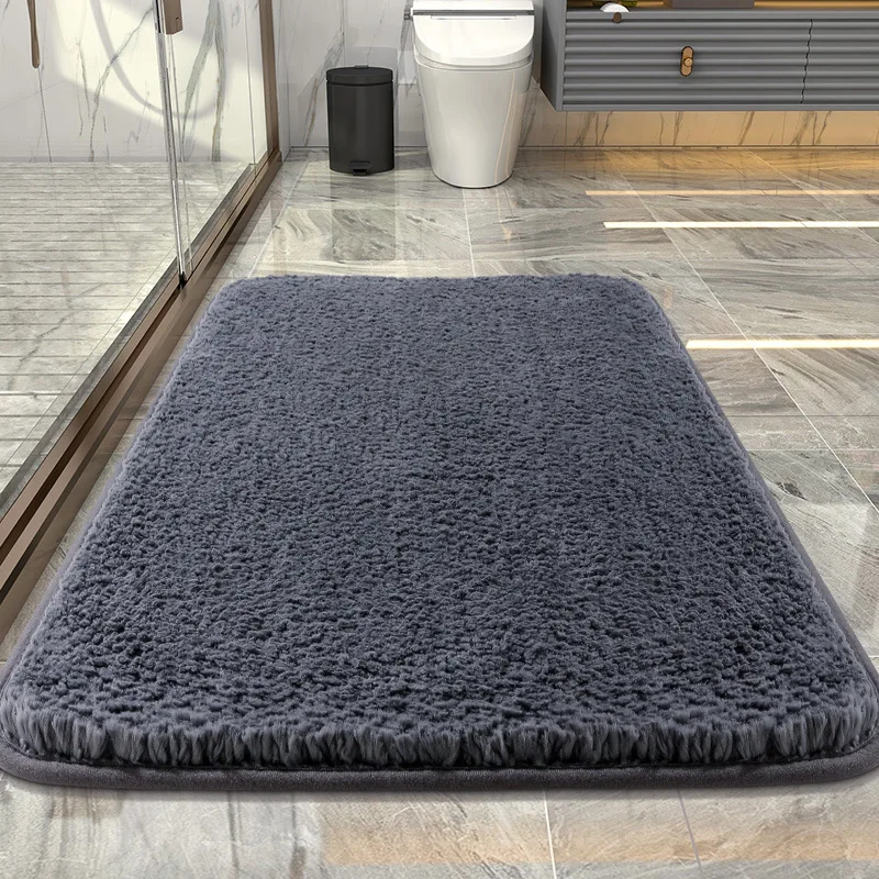 

Super Thick Fluff Fiber Bath Mats Comfortable and Soft Bathroom Carpet Non-slip Absorbent Rug Foot Mat Shower Room Doormat