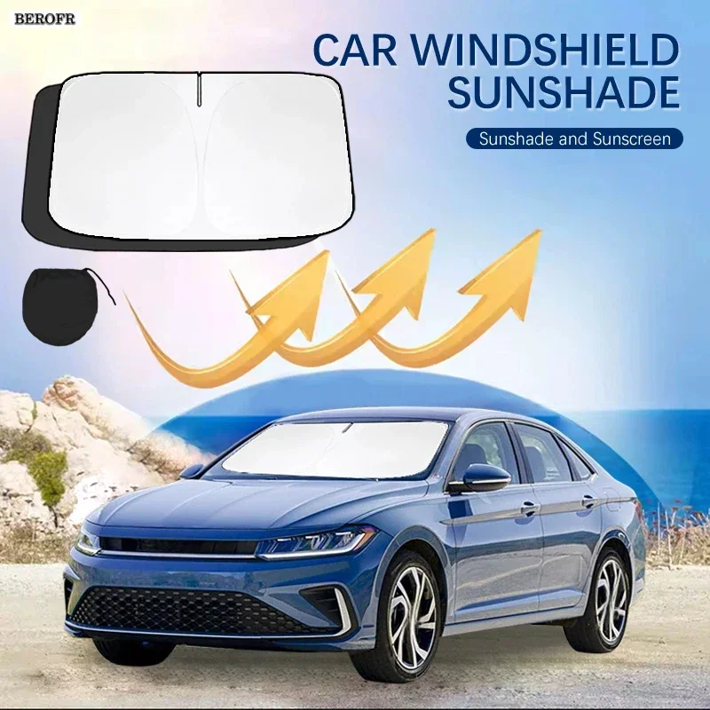 Car Windshield Sun Shade Covers Front Window Sunscreen UV Parasol For Volkswagen VW Jetta Golf 4 5 6 Summer Car Accessories