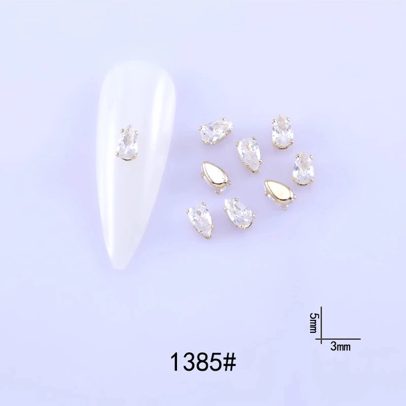 2022 Nail Art Claw Diamond Silver/Gold Water Drop Horse Eye Zircon Jewelry Tiny Square Crystal Nail Charms Rhinestone 20PCS/Bag