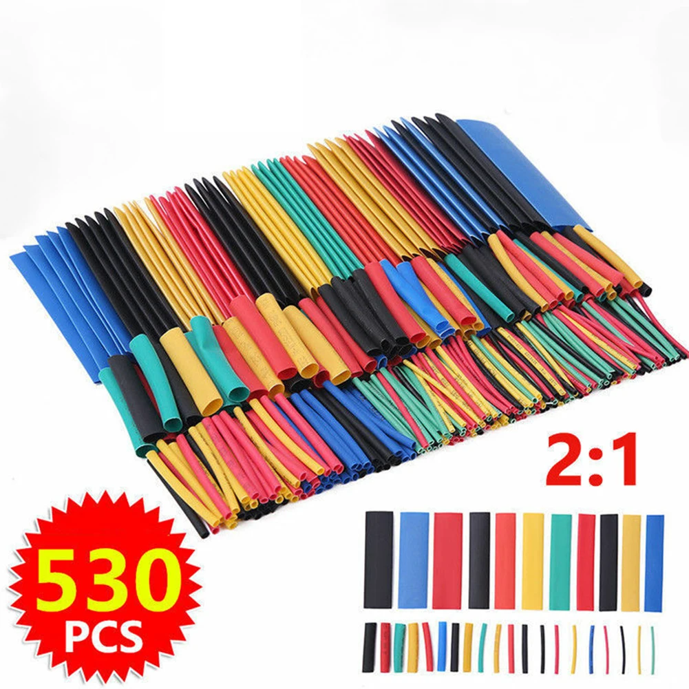 127pcs Mixed Color Heat Shrink Tubing Assortment Polyolefin 2:1 Shrink Ratio for Reliable Wire Insulation Coverage