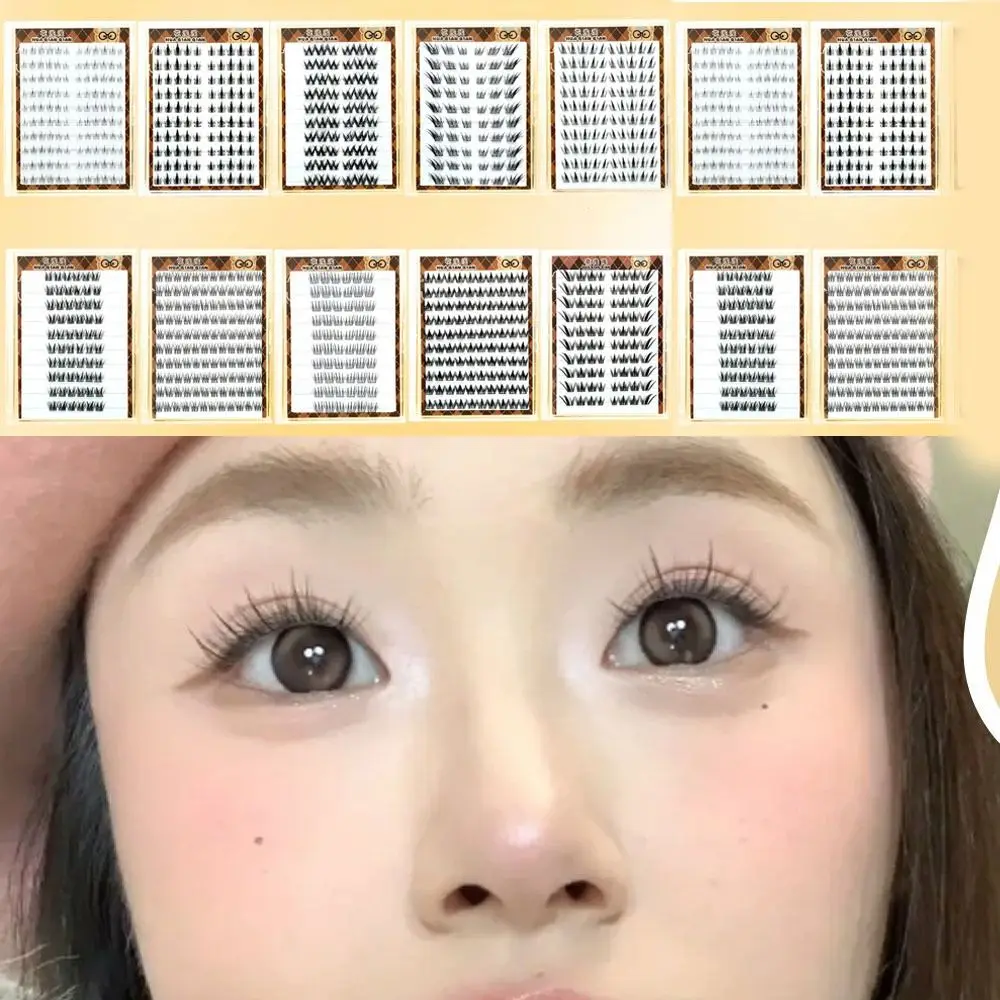 Fluffy Fake Cluster Eyelashes Long Lasting DIY Self-adhesive Lash Clusters Makeup Tools Resuable Glue Free False Eyelashes