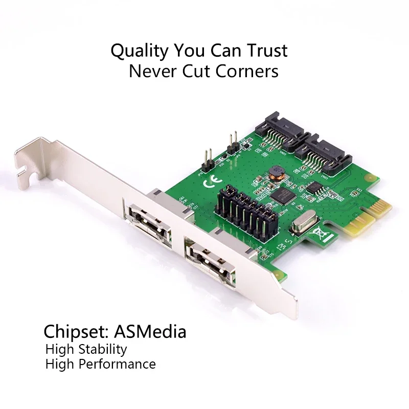 

2 Ports SATA + 2 ports eSATA 6G PCI Express Controller Card PCI-e To SATA III 3.0 Converter SATA3.0