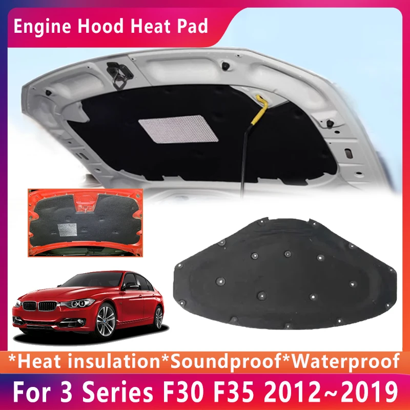 

Insulation Sound Cotton Mats For BMW 3 Series MK6 F30 F35 2012~2019 Engine Hood Heat Pads Cover Car Accessories 2013 2015 2018