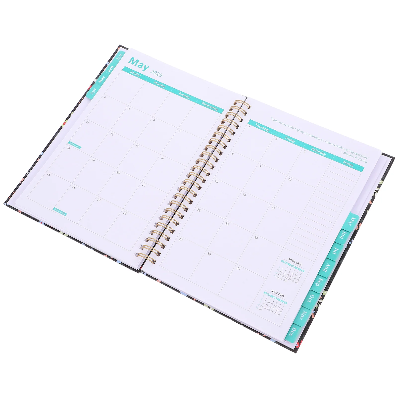 Agenda Cuaderno Estudiante Planificador Académico para Profesores Cuadernos Floral Pequeño Espiral Verano