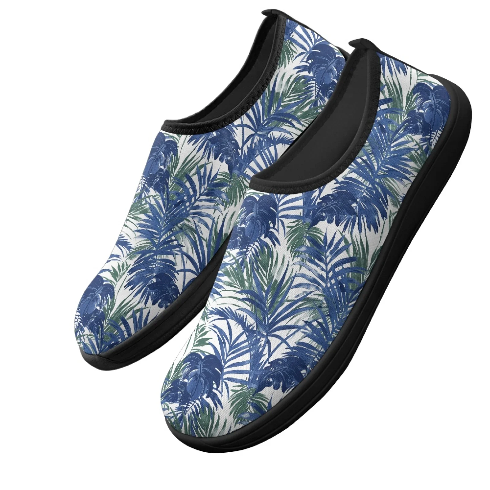 PENSTROLL Slip On Hiking Shoes Breathable Athletic Footwear for Casual Men Tropical Palm Leaf