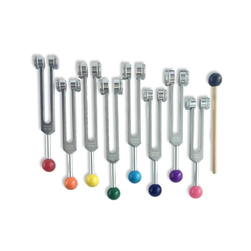 Colorful Aluminum Tuning Forks Set Healing Diapason Therapy Yoga Tuning Fork Chakras Relaxation Musical Instrument Percussion