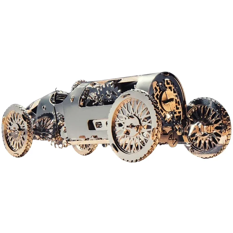 DIY Metal Mechanical Car Assembly Model Kit Retro Racing Car / Convertible Car / Bomber Retro Assembly Clockwork Difficult Gift