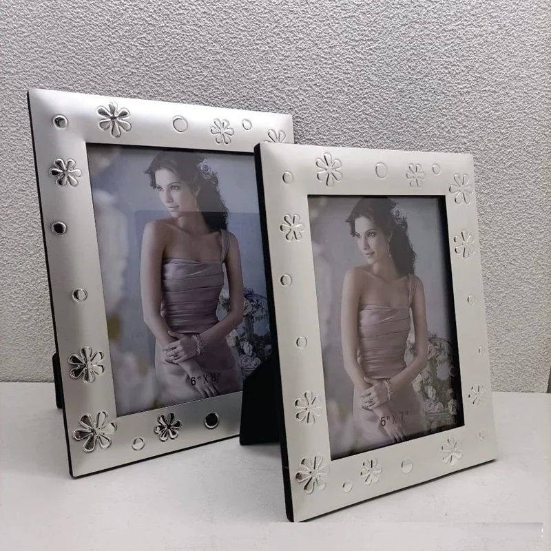 Fashion 6/7/8inches silver Desktop decorative Metal  photo farmes, marco de fotos portaretratos for house decoration