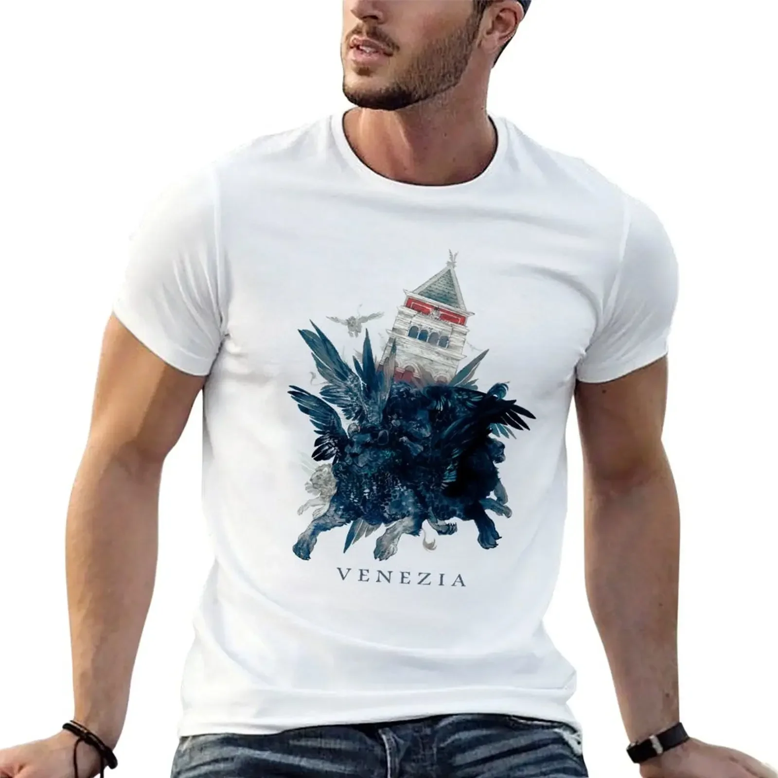 Venezia T-Shirt anime Aesthetic clothing oversized graphic tee kawaii clothes mens graphic t-shirts pack