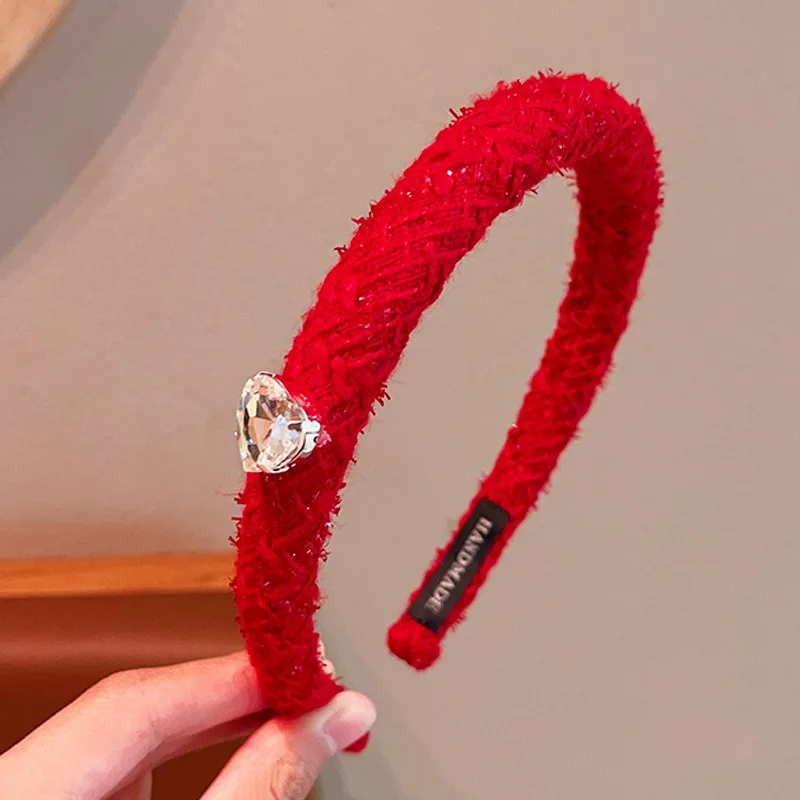 2026 Neues Weihnachts-Weinrotes Haarband für Mädchen, Frauen, Kinder, rutschfest, Plüsch, Pailletten, Samt, Schleife, Strass, Herz, Perle, Bär, Haarreif – Detail 15
