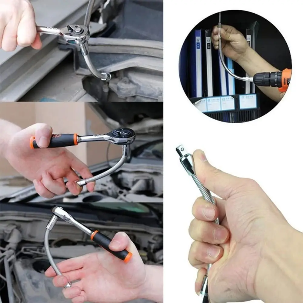 1Pcs Flexible Shaft Drive Extension Bar Conversion Head High Torque Post Extension Rod 1/4 3/8 1/2 Ratchet Wrench