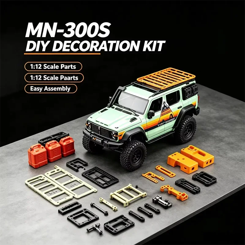 New MN Model MN300S 1/12 RC Crawler Car 4WD Full Scale 2.4GHz Off-Road Climbing Vehicle LED Light Modifiable Toy Gift for Adults