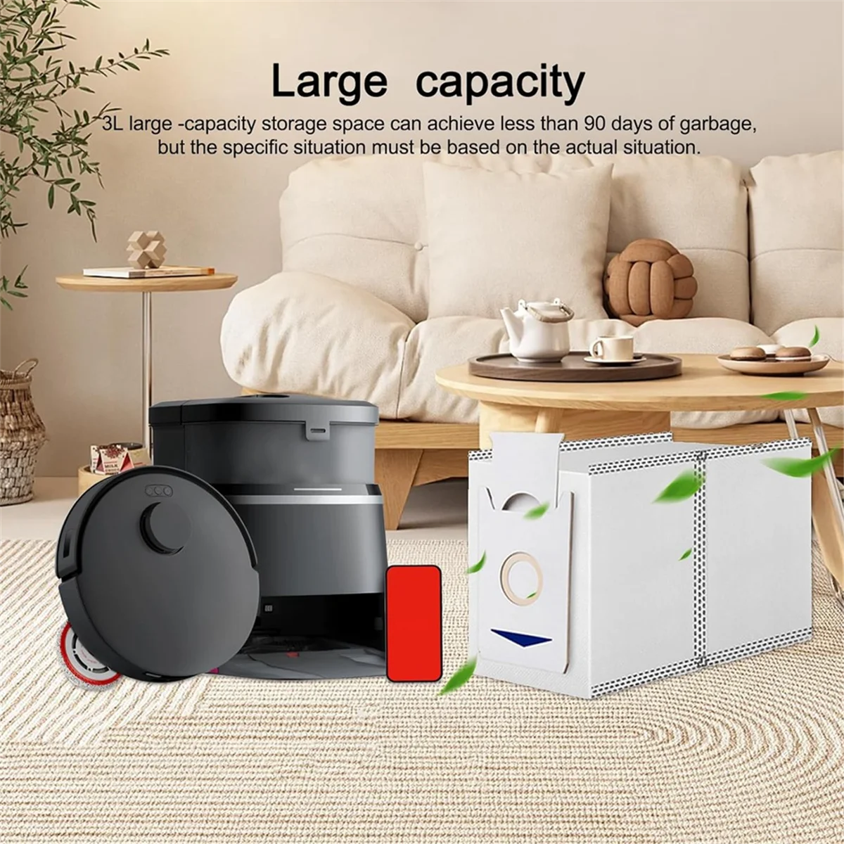 10 عبوات من أكياس الغبار البديلة لـ Yeedi M12 PRO+ لأكياس المكنسة الكهربائية Ecovacs DEEBOT T30 Omni T30 PRO MAX
