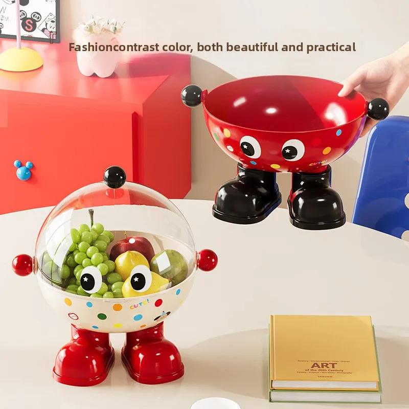 

Home Accessories Cute Cartoon Fruit Bowl with Stand, Creative Snack Serving Tray for Living Room, Large Plastic Candy Dish