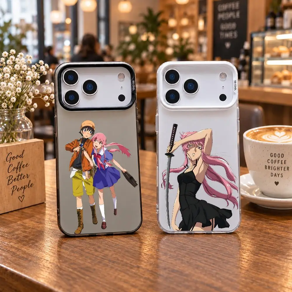 Mirai Nikki The Future Diary Phone Case For IPhone 18 17 16 15 14 13 Pro Max Independent Metal Button Electroplating Mobile